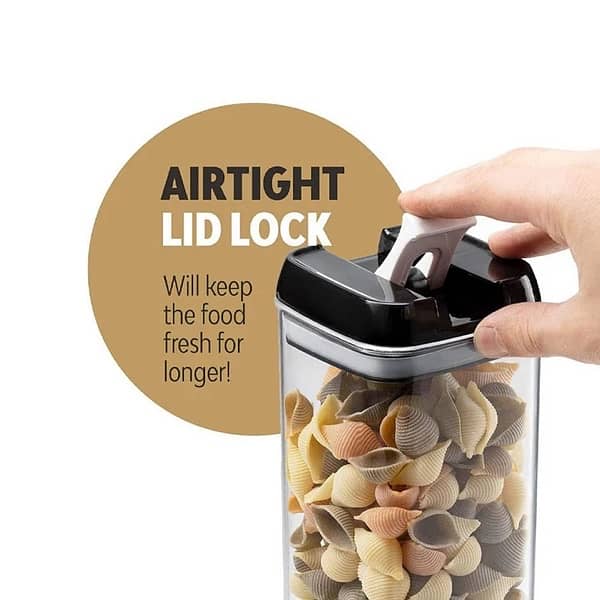 Set of 6 Airtight Plastic Cereal Containers - Durable Food Storage 3