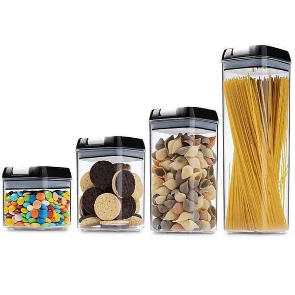 Set of 6 Airtight Plastic Cereal Containers - Durable Food Storage 4