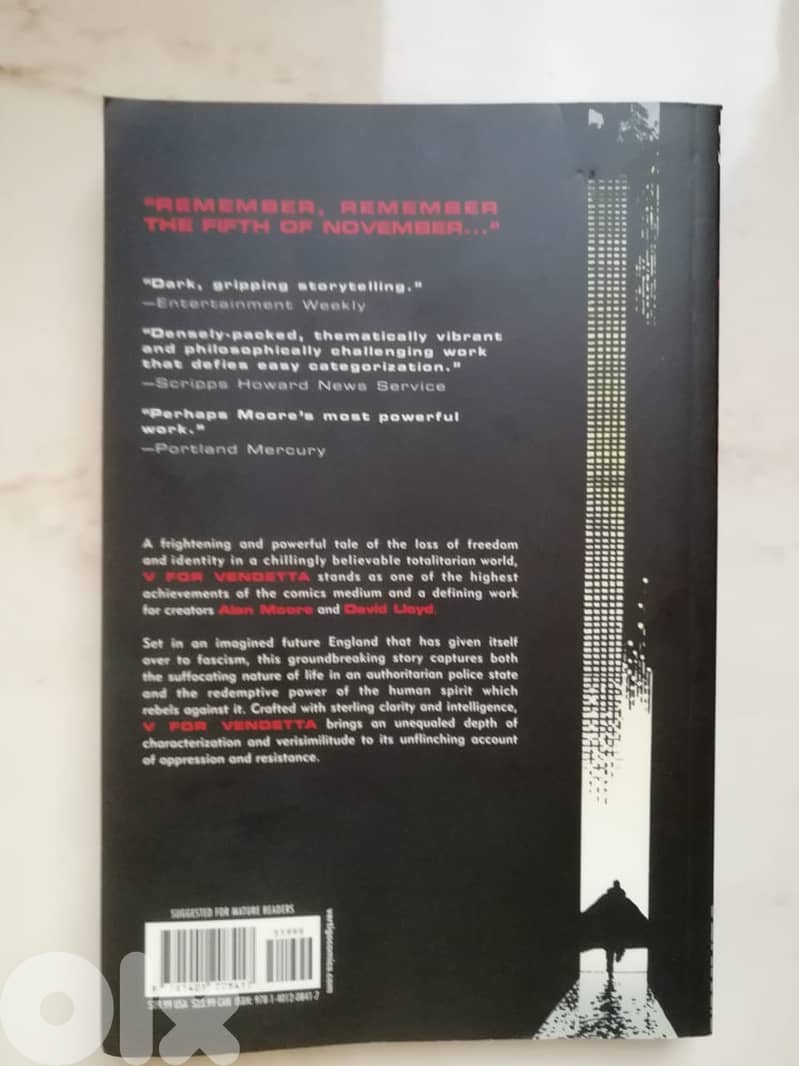 V for Vendetta Vertigo DC Comics Graphic Novel . Alan Moore David Llo 4