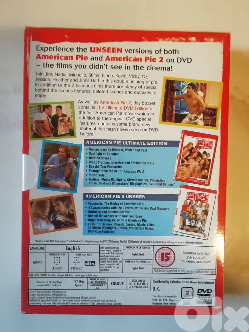 American pie 1 & 2 2 DVD movies box set 3