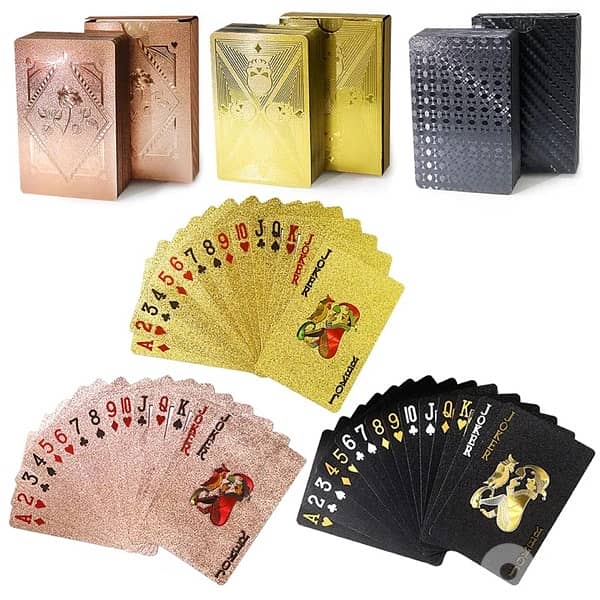 54PCS/SET WATERPROOF LUXURY GOLD CARD GAME & MAGIC PLAYING CARD 0