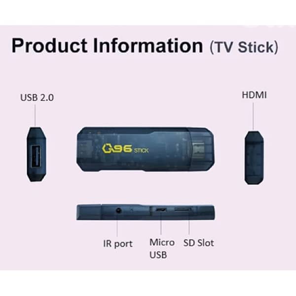 Q96 4K TV Box Stick – Android TV Dongle & Media Player 8gb 128gb 5