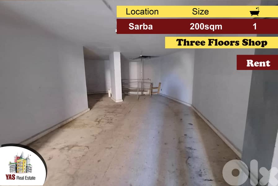 Sarba 200m2 | 3 Floors |shop | Perfect Investment | Rent | EH | 0