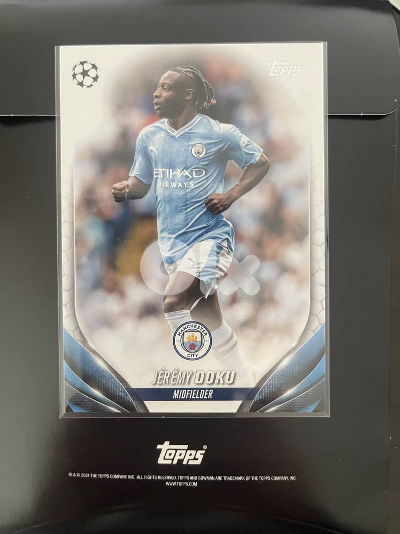 2024 Topps Soccer Trading Card - Manchester City Jeremy Doku #14 0