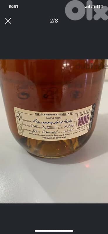 vintage rare bottle 1985 glenrothes 1