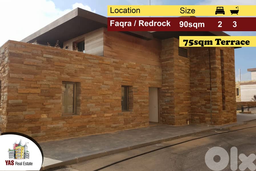 Faqra/Redrock 90m2 | 75m2 Terrace | Duplex | Mountain/Sea View | PA | 0