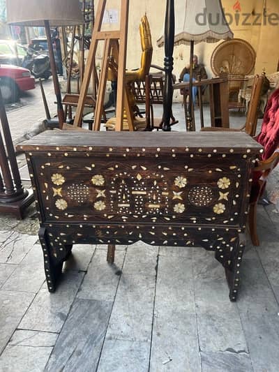 صندوق شغل شرقي قديم تنزيل صدف ناعم مميز روعة تصفية 70833532