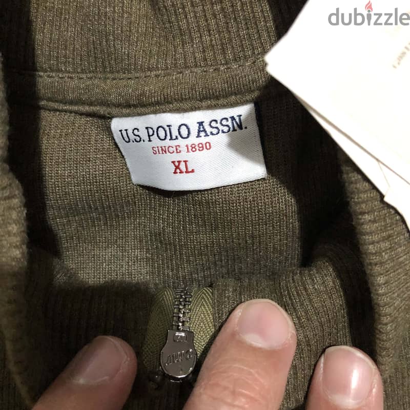 US POLO Sweater Dark Khaki size XL 3