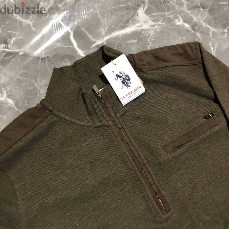 US POLO Sweater Dark Khaki size XL 0