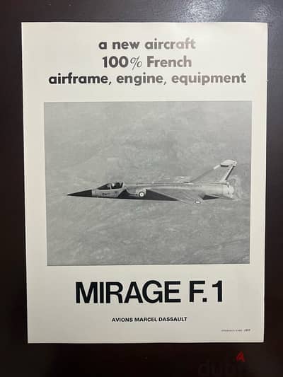 Original Mirage F. 1 “100% French” Ad - 1970