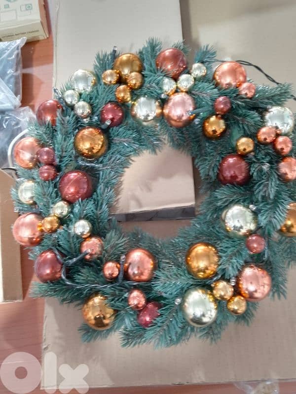 led decorative hanging wreath 30cm 0