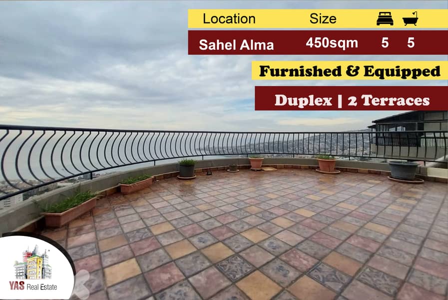 Sahel Alma 450m2 | Furnished & Equipped Duplex | Prime Location | IV 0