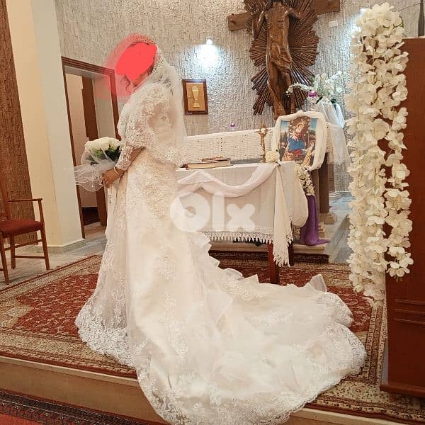 فستان عرس Wedding dress used one time, hand made very good condition 7