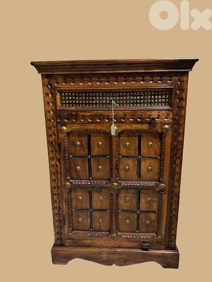 Vintage Carved Wooden Cabinet 0