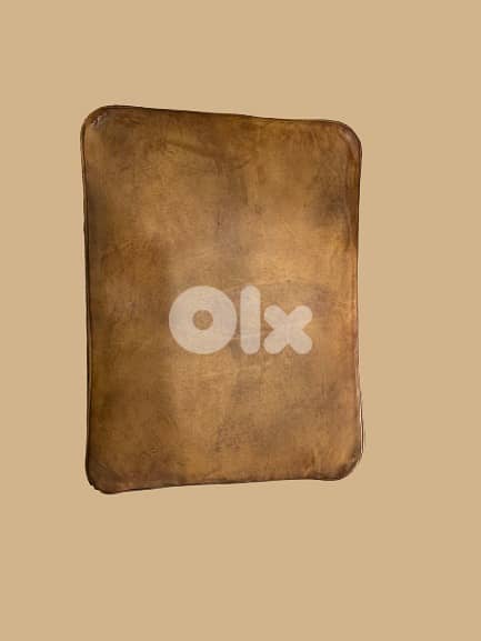 Caramel Leather Accent Stool 2