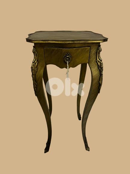 Antique Side Table with Drawer 0