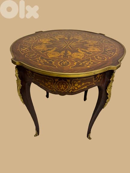 Round Table with Brass Detailing 1