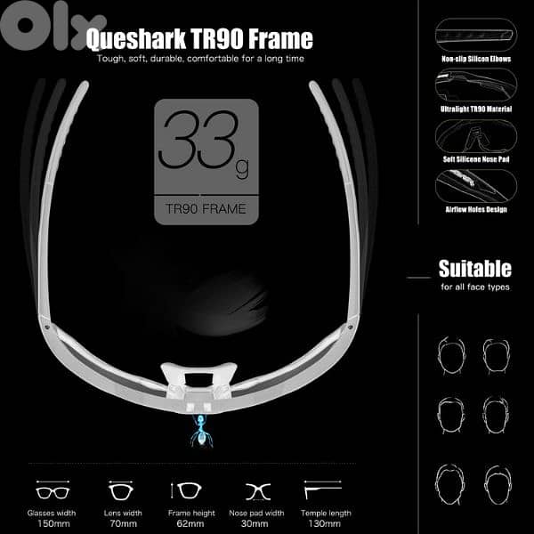 QUESHARK bicycle sunglasses 1