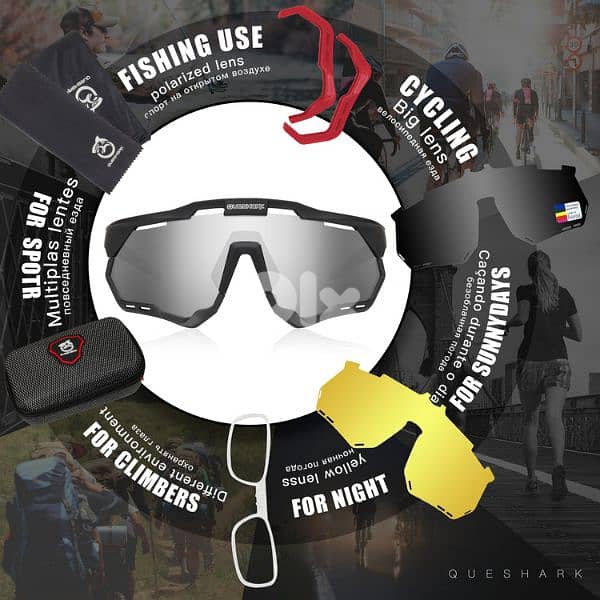 black queshark  sports sunglasses 2