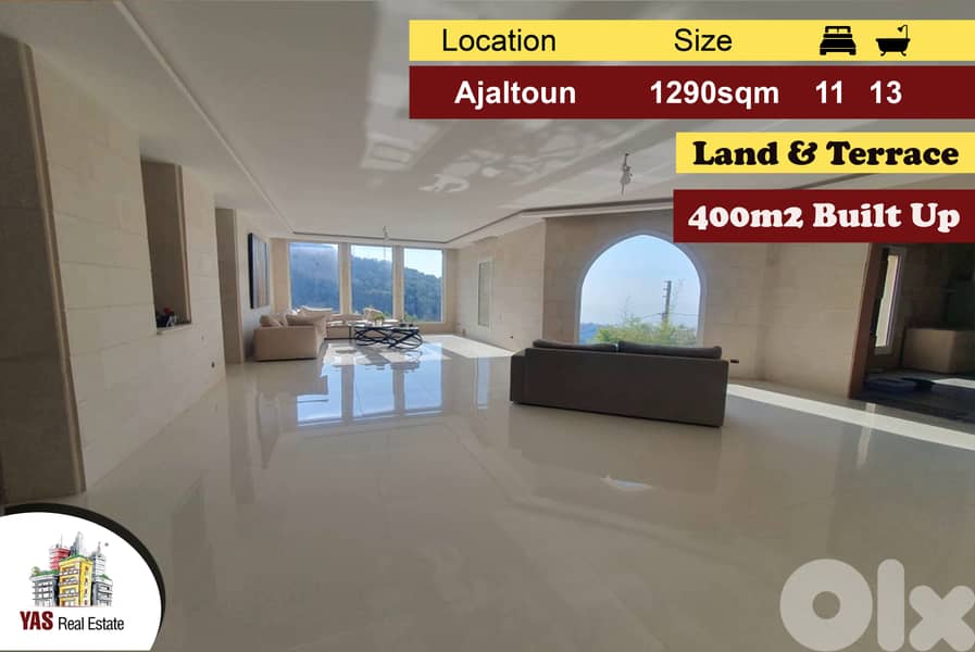 Ajaltoun 1290m2 | 400m2 Bulit up | Terraces & Garden | Luxury | KH | 0