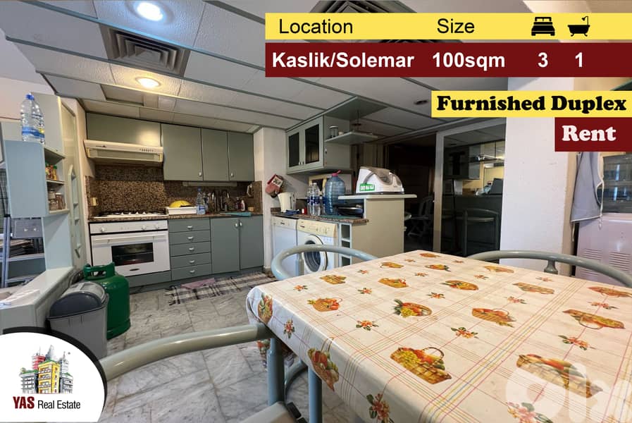 Kaslik/Solemar 100m2 | Rent |Furnished Duplex | Sea View | Classic |EH 0