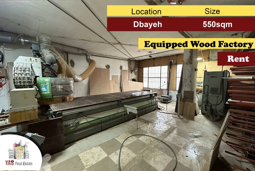 Dbayeh 550m2 | Rent | Equipped Factory | Perfect Investment | MJ | 0