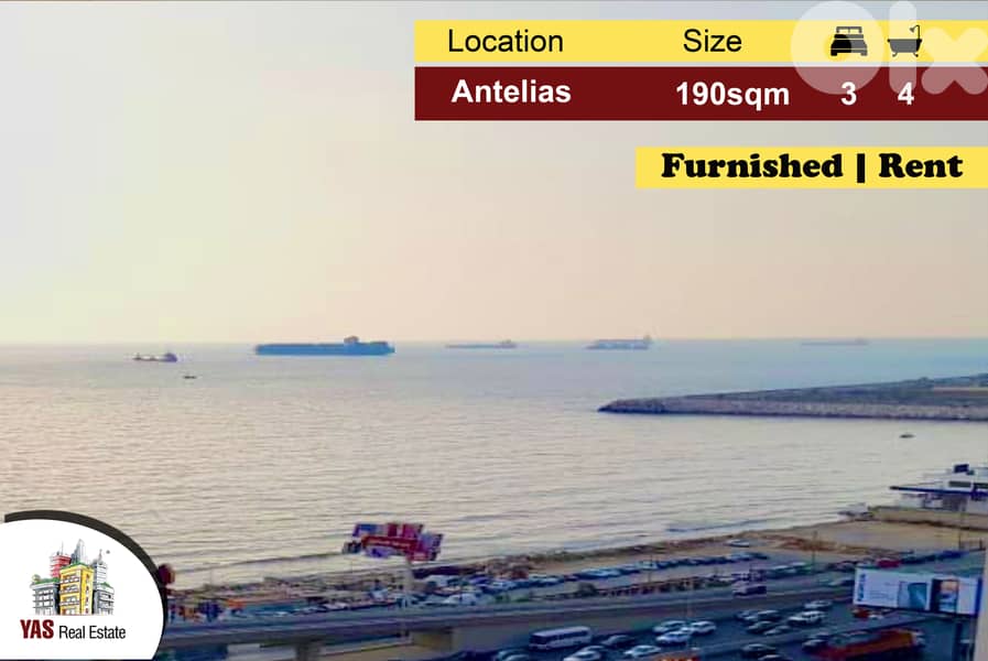 Antelias 190m2 | Rent | Furnished | Prime Location | Sea View | MJ | 0