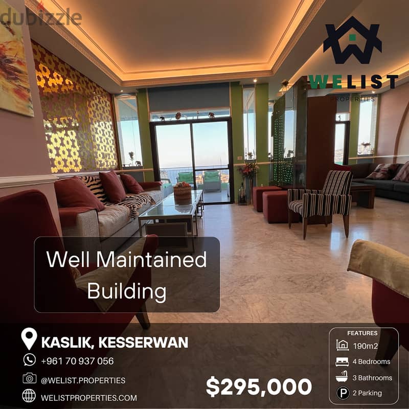190sqm Apartment for sale in Kaslik 0