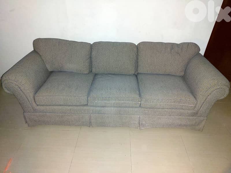 patterned blue sofa 0