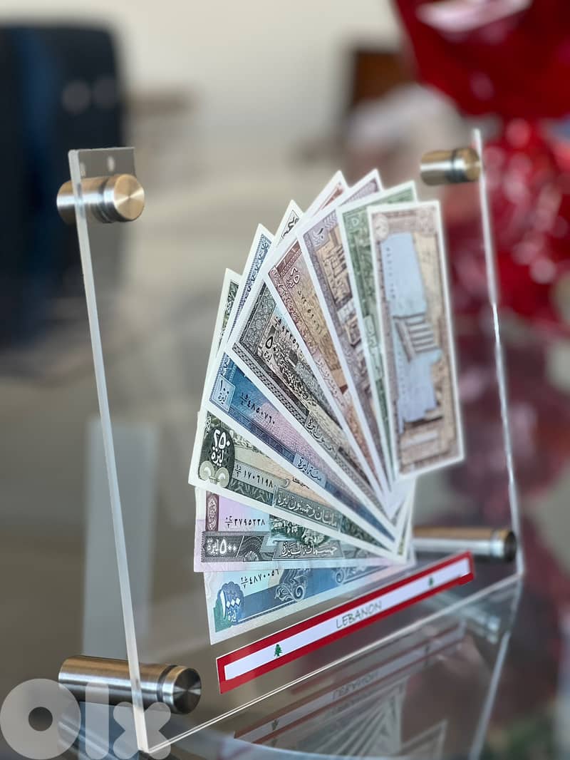 BEST GIFT lebanon, 1 lira to 1000 in Plexi ليرة لبنان عملة 1