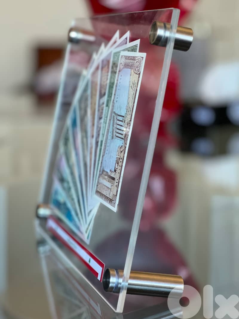 BEST GIFT lebanon, 1 lira to 1000 in Plexi ليرة لبنان عملة 3