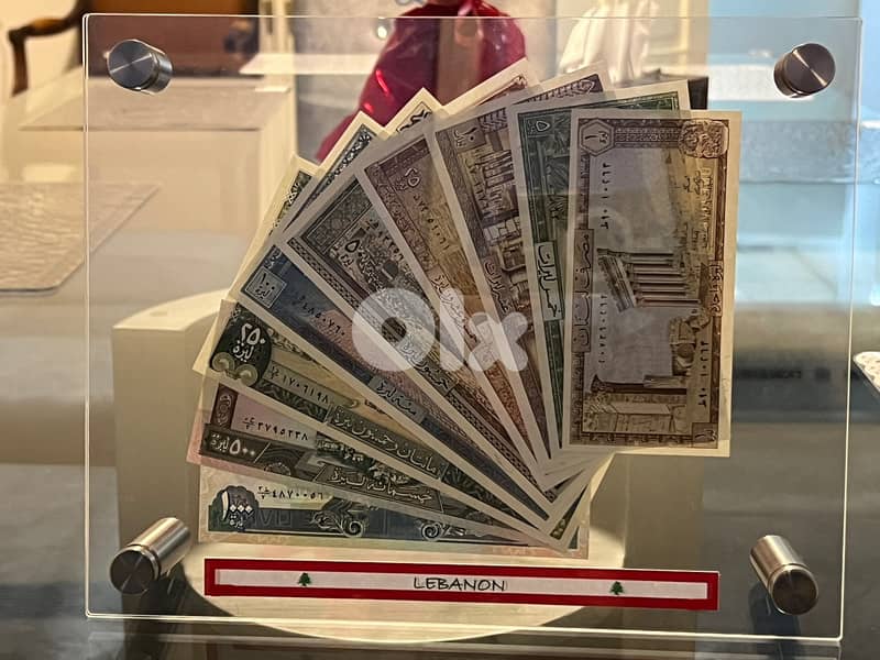 BEST GIFT lebanon, 1 lira to 1000 in Plexi ليرة لبنان عملة 4