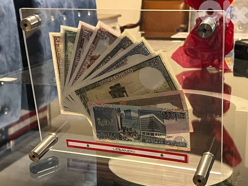 BEST GIFT lebanon, 1 lira to 1000 in Plexi ليرة لبنان عملة 5