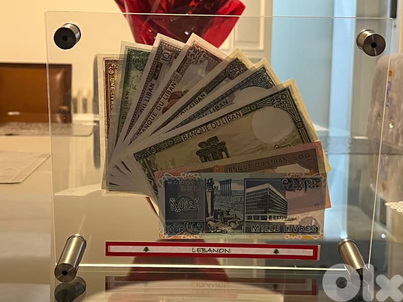 BEST GIFT lebanon, 1 lira to 1000 in Plexi ليرة لبنان عملة 6
