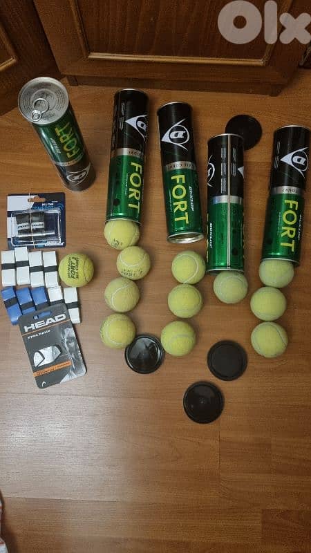 tennis  balls +grips+shock absorption bargain price 0