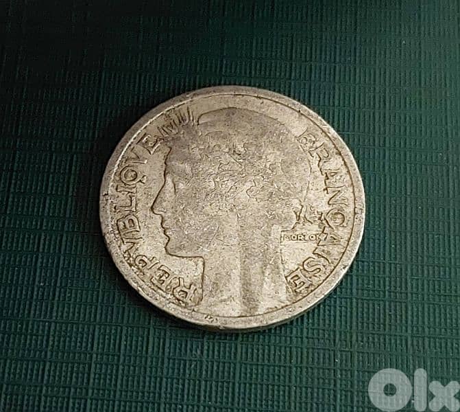 1948 France Morlon 1 Franc 4th Republic aluminium KM# 885 1