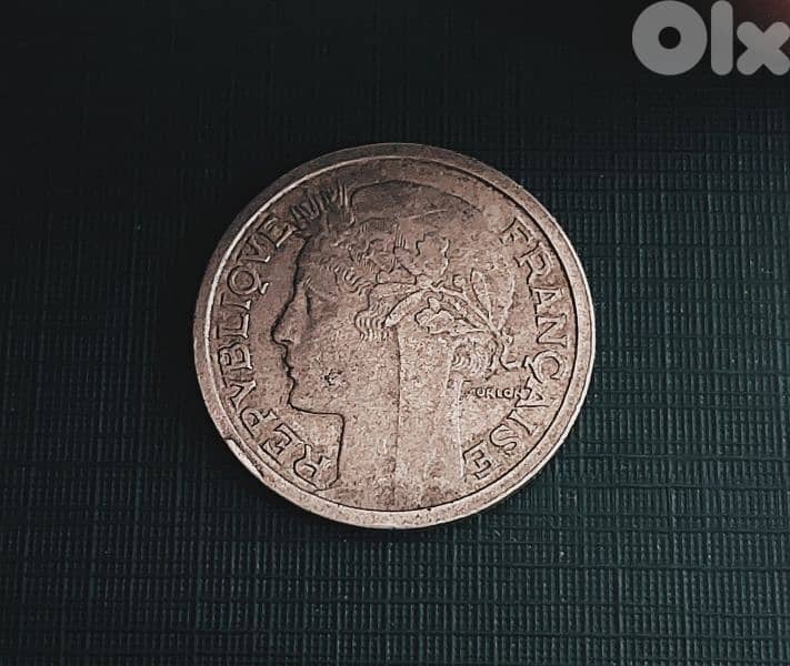1957 France Morlon 1 Franc 4th Republic aluminium KM# 885 1