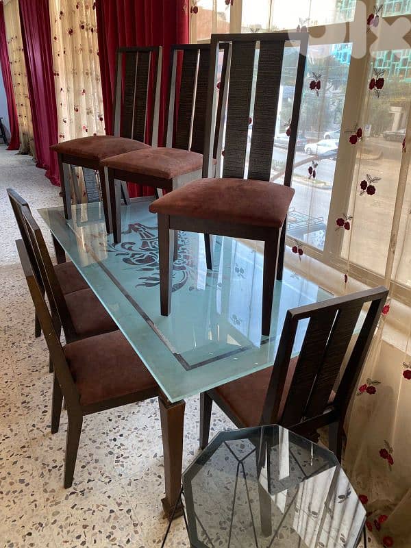 طاولة سفرة شغل توصاية 8 كراسي 0