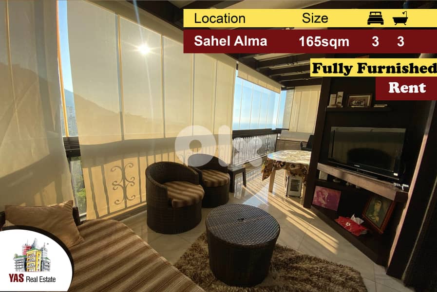 Sahel Alma 165m2 | Rent | Fully Furnished | Partial View | EH/YV 0