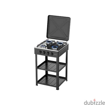 Sokany Gas Cooker Stove - 4 Burners, 2 Trays & Windproof Lid