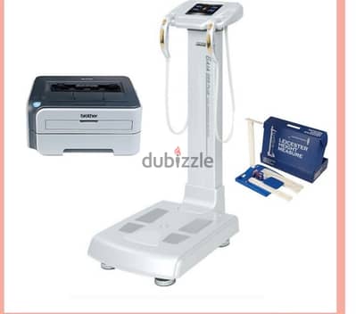 body composition analyzer, laser printer and height measure.