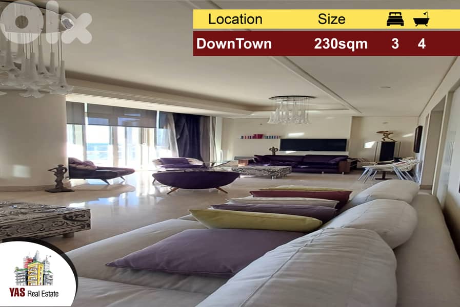 Downtown 230m2 | Decorated | Luxury | Super Prime Location | PA 0