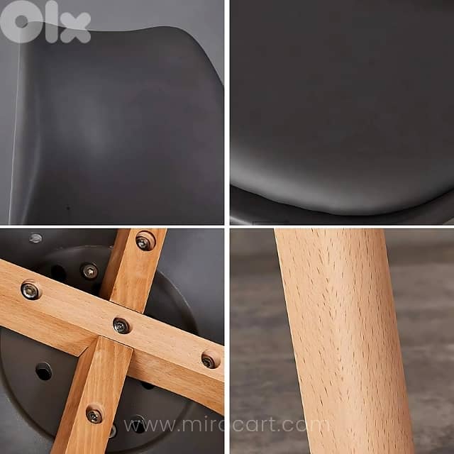 Modern Dining Chair with Wooden Legs & 5 Vibrant Color Options 4