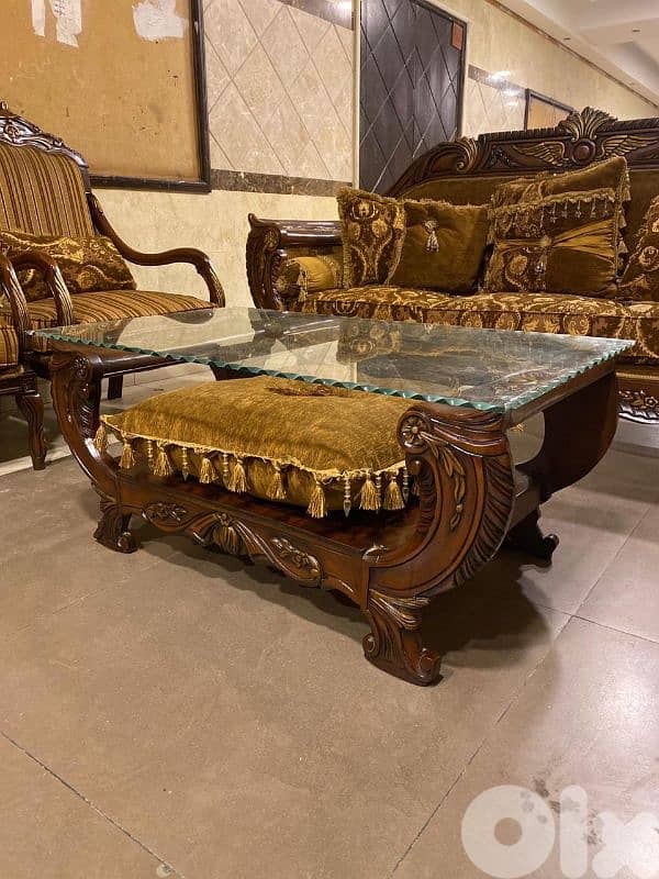 طقم كنبايات حفر خشب زان ست قطع وطاولة 3