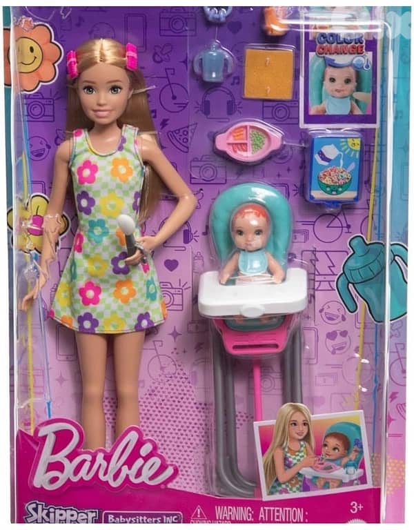 Barbie Skipper Doll & Playset with Accessories, Babysitting Set 0