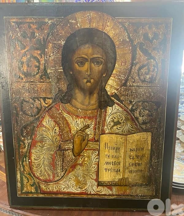 19th century Russian Icon Christ pantocrator 0
