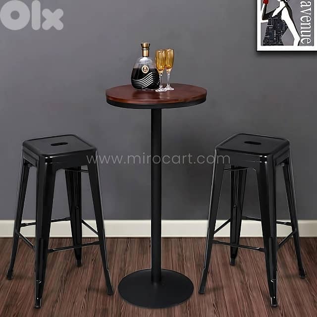 High Metal Bar Stools, 30” Stackable Vintage Chairs in Trendy Colors 5