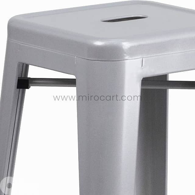 High Metal Bar Stools, 30” Stackable Vintage Chairs in Trendy Colors 8