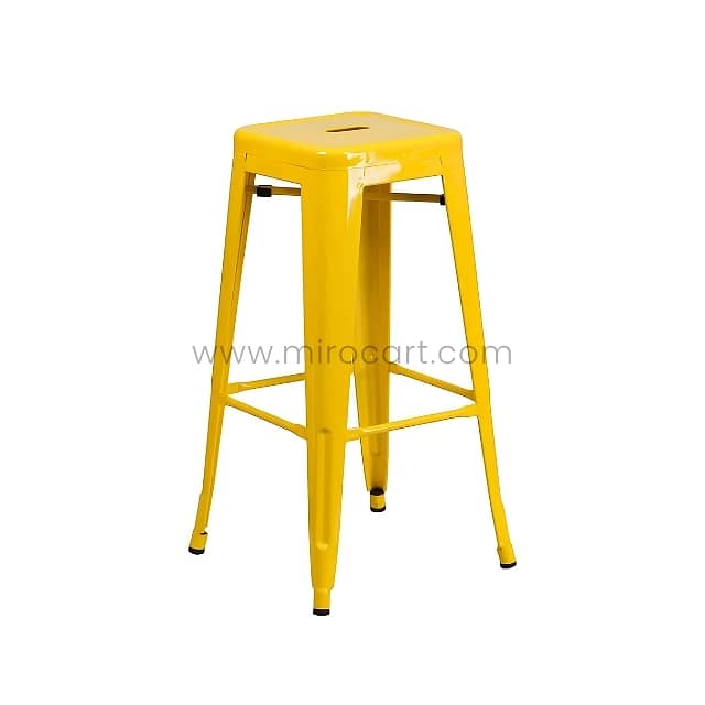 High Metal Bar Stools, 30” Stackable Vintage Chairs in Trendy Colors 12