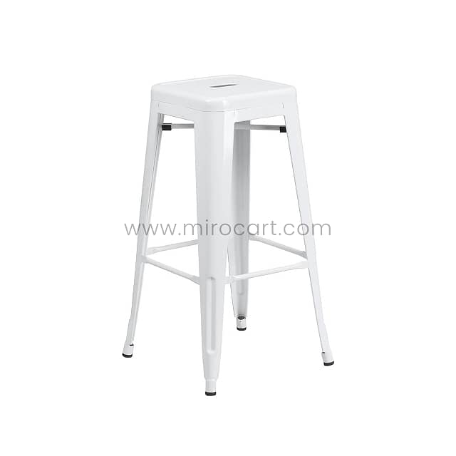 High Metal Bar Stools, 30” Stackable Vintage Chairs in Trendy Colors 15